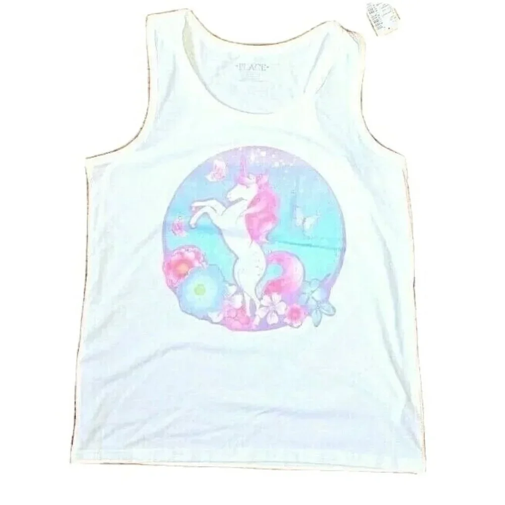 The Children’s Place Tank Top Girls XL 14 Unicorn Multicolor Cotton Blend
